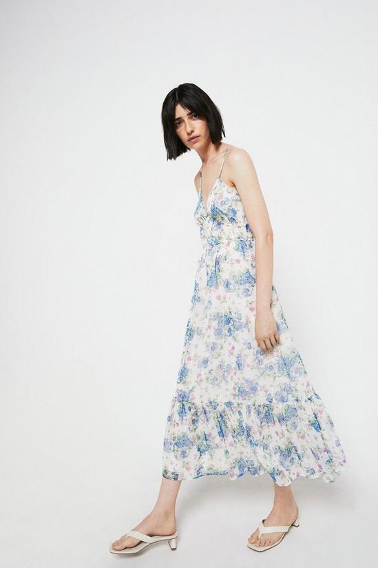 Warehouse Cami Dress In Blue Floral 2