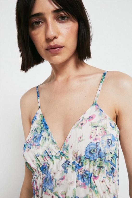 Warehouse Cami Dress In Blue Floral 4