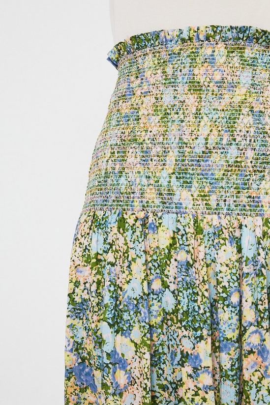Warehouse Floral Smocked Waist Midi Skirt 2