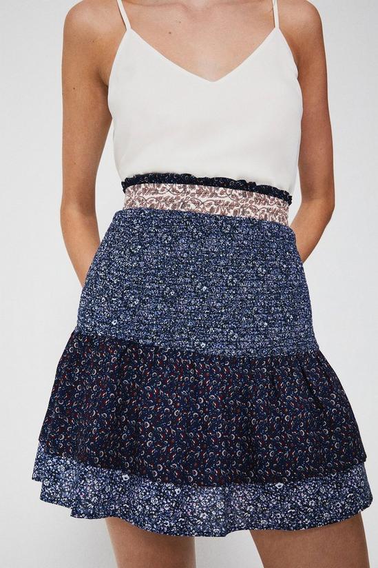 Warehouse Shirring Detail Mini Skirt 1