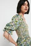 Warehouse Floral Smocked Puff Sleeve Blouse thumbnail 2