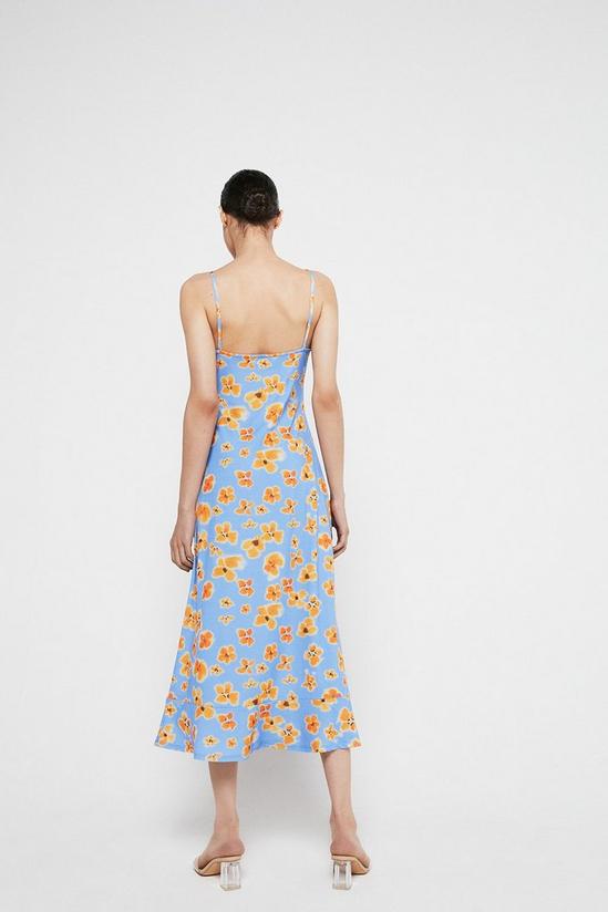 Warehouse Printed Ruched Front Cami Midi Dress 3