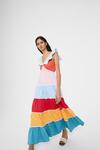 Warehouse Rainbow Tiered Maxi Dress thumbnail 1