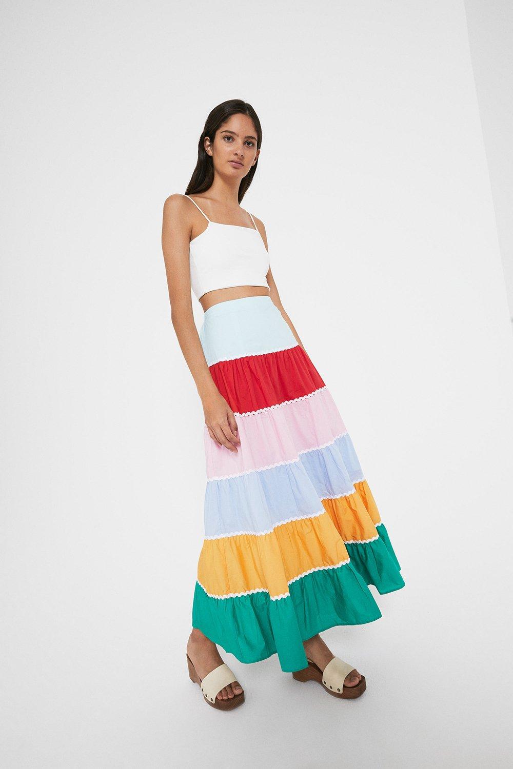 Skirts, Rainbow Tiered Maxi Skirt