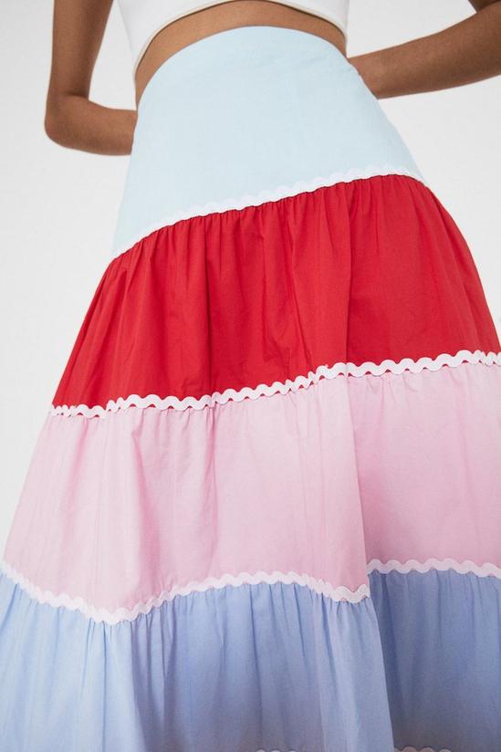 Warehouse Rainbow Tiered Maxi Skirt 4