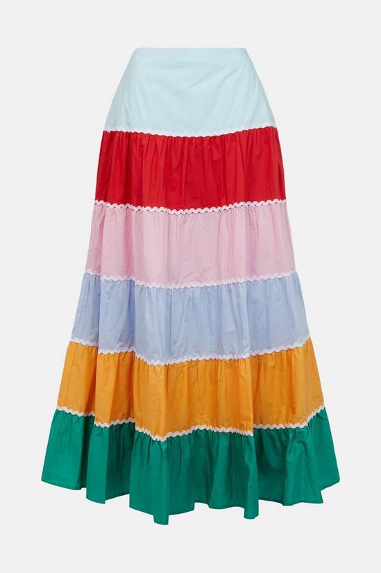 Warehouse Rainbow Tiered Maxi Skirt 5