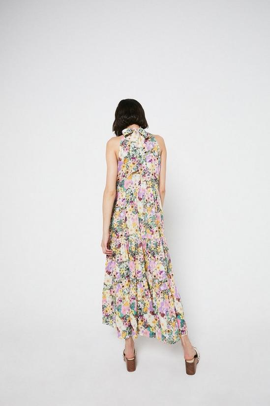 Warehouse Photographic Floral Halterneck Maxi Dress 3