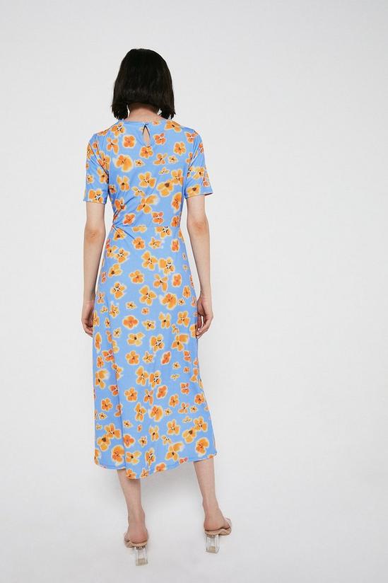 Warehouse Printed Ruched Front Midi Dress 3