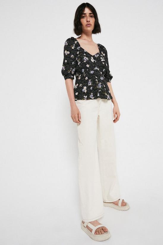 Warehouse Sweetheart Neck Floral Top 4