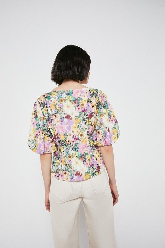 Warehouse Square Neck Photographic Floral Top 3
