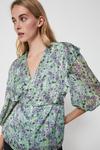 Warehouse Wrap Top In Floral Print thumbnail 4