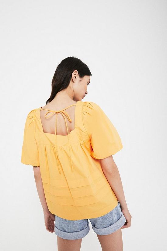 Warehouse Puff Sleeve Top With Box Pleats 3