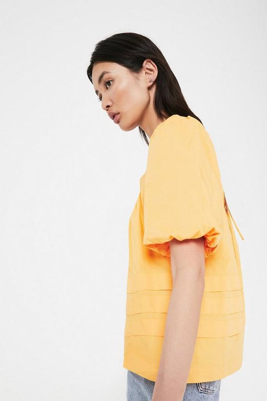 Warehouse Puff Sleeve Top With Box Pleats 4