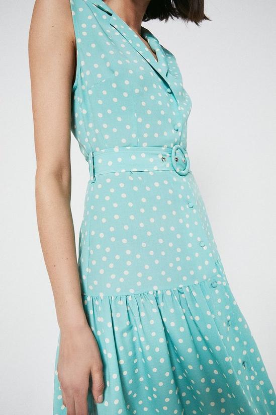 Warehouse Sleeveless Dress With Buttons In Spot 2