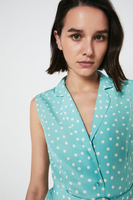 Warehouse Sleeveless Dress With Buttons In Spot 4