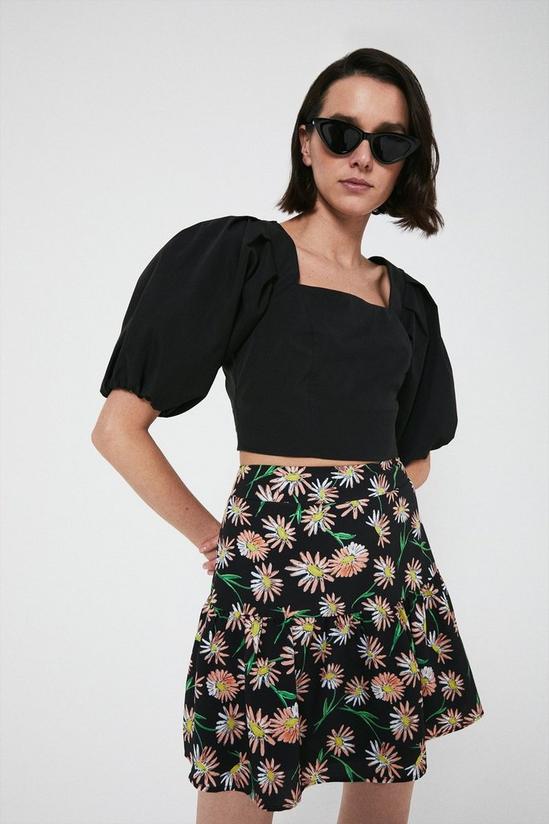 Warehouse Mini Skirt With Frill In Floral 1