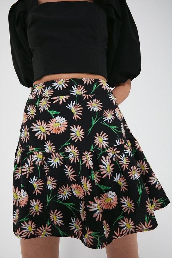 Warehouse Mini Skirt With Frill In Floral 2