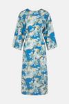 Warehouse Kimono Sleeve Dress In 70s Swirl Print thumbnail 5