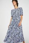 Warehouse Midi Dress With Tie Side In Floral thumbnail 1