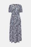 Warehouse Midi Dress With Tie Side In Floral thumbnail 5