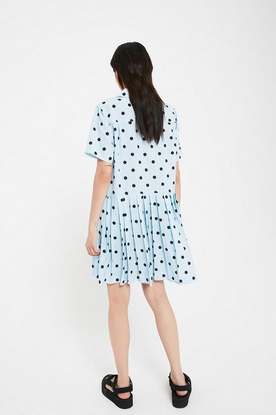 Warehouse Polka Dot Pleated Hem Mini Dress 3