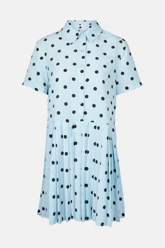 Warehouse Polka Dot Pleated Hem Mini Dress 5