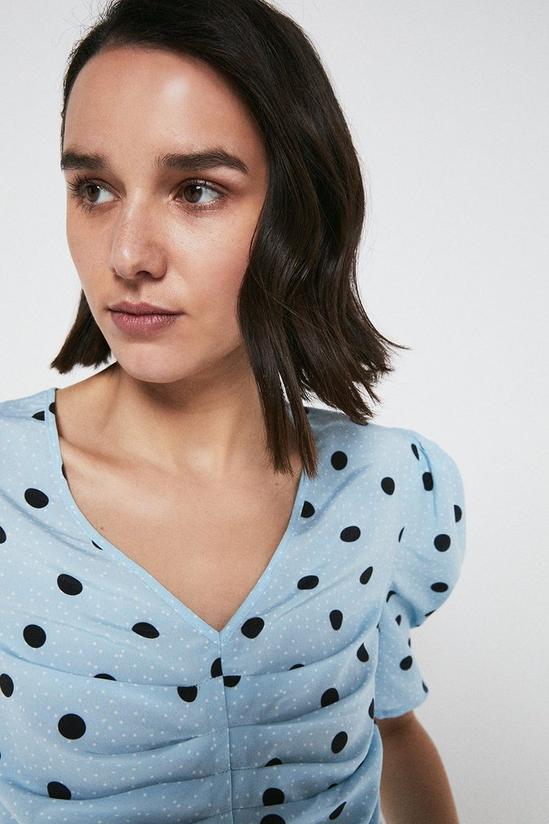Warehouse Polka Dot Ruched Front Blouse 2