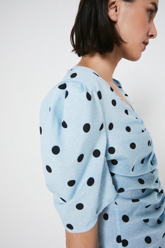 Warehouse Polka Dot Ruched Front Blouse 4
