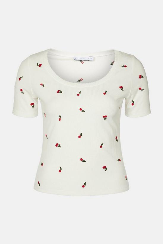 Warehouse Embroidered Cherry Scoop Neck Top 5