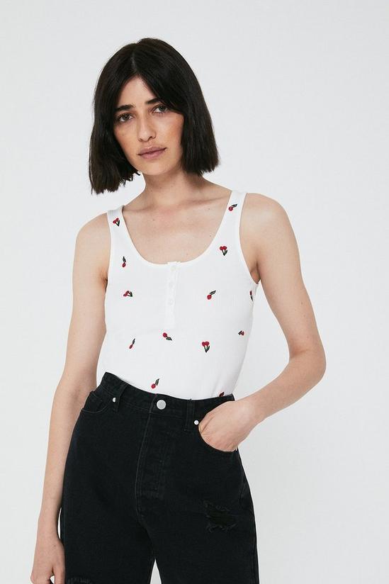 Warehouse Embroidered Popper Front Vest 1