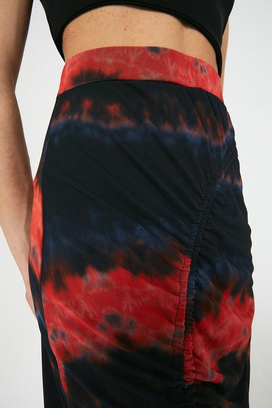 Warehouse Printed Mesh Drawstring Midi Skirt 4