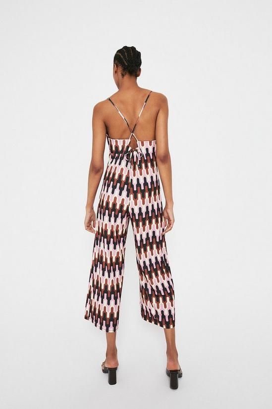 Warehouse Printed Strappy Cross Back Jumpsuit 3