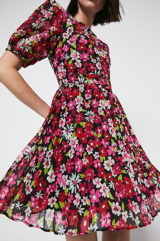 Warehouse Mini Dress With Pleated Skirt 2