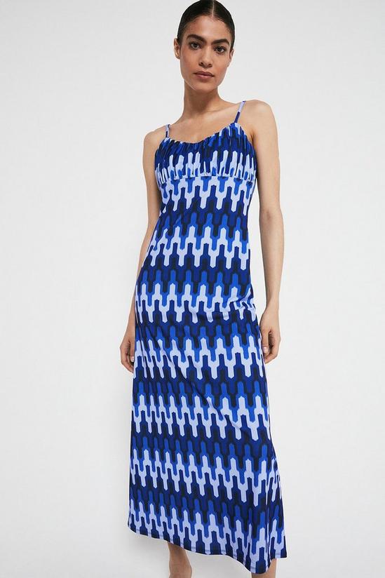 Warehouse Printed Cami Tie Strap Midi Dress 1
