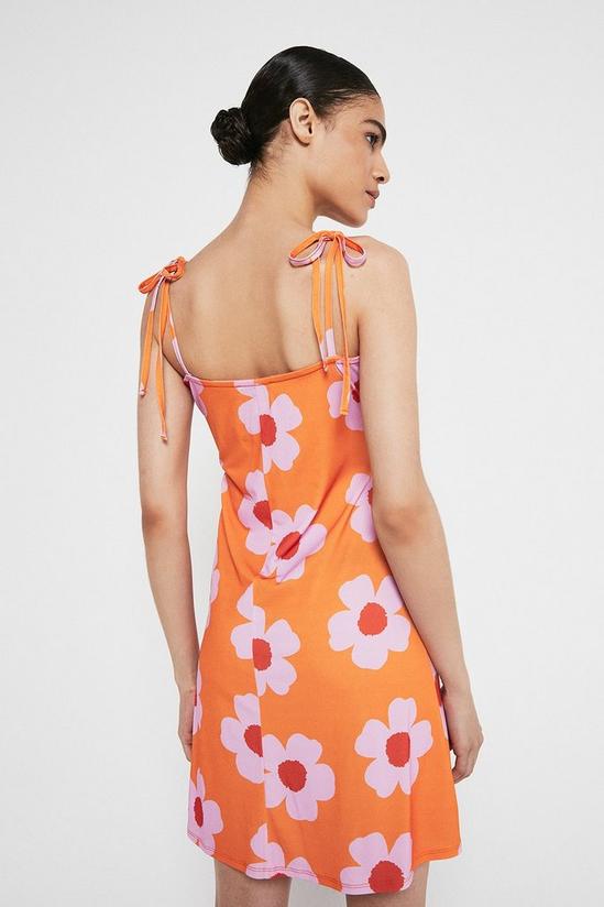 Warehouse Printed Cami Tie Strap Short Dress 3