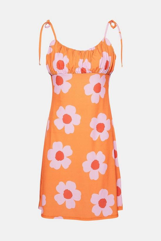 Warehouse Printed Cami Tie Strap Short Dress 5