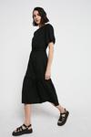 Warehouse Pique Puff Sleeve Belted Tiered Midi Dress thumbnail 1
