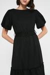 Warehouse Pique Puff Sleeve Belted Tiered Midi Dress thumbnail 2