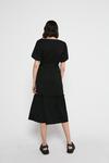 Warehouse Pique Puff Sleeve Belted Tiered Midi Dress thumbnail 3