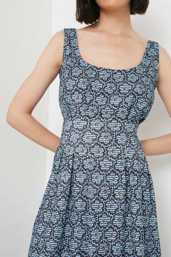 Warehouse Printed Pleat Detail Midi Dress 3