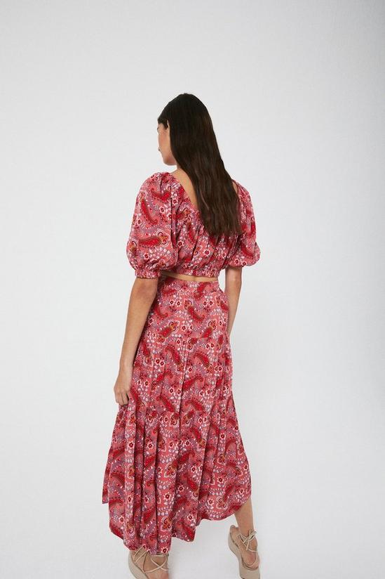 Warehouse Printed Cheesecloth Tiered Midi Skirt 3