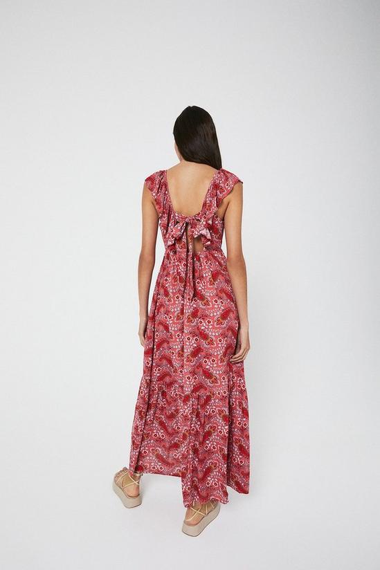 Warehouse Printed Cheesecloth Frill Maxi Dress 3