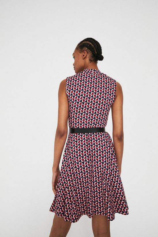 Warehouse Printed Belted Sleeveless Funnel Neck Dress 3