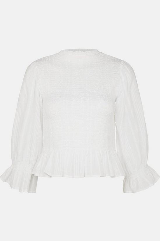 Warehouse Textured Smocked Puff Sleeve Top 5