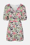 Warehouse Ruched Front Playsuit In Print thumbnail 5