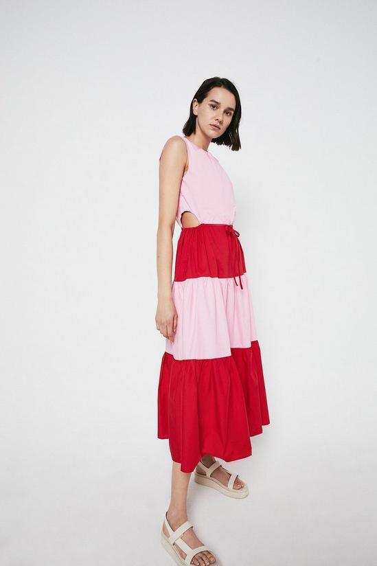 Warehouse Sleeveless Colourblock Midi Dress 1