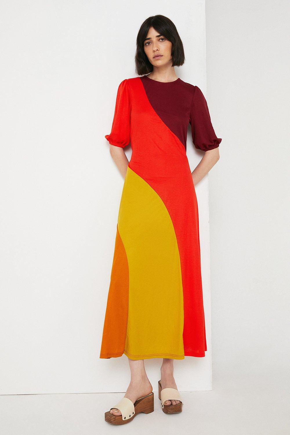 Warehouse colour block dress sale