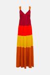 Warehouse Pique Colourblock Tiered Maxi Dress thumbnail 5