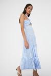 Warehouse Gingham Tiered Knot Front Midi Dress thumbnail 4