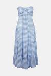 Warehouse Gingham Tiered Knot Front Midi Dress thumbnail 5
